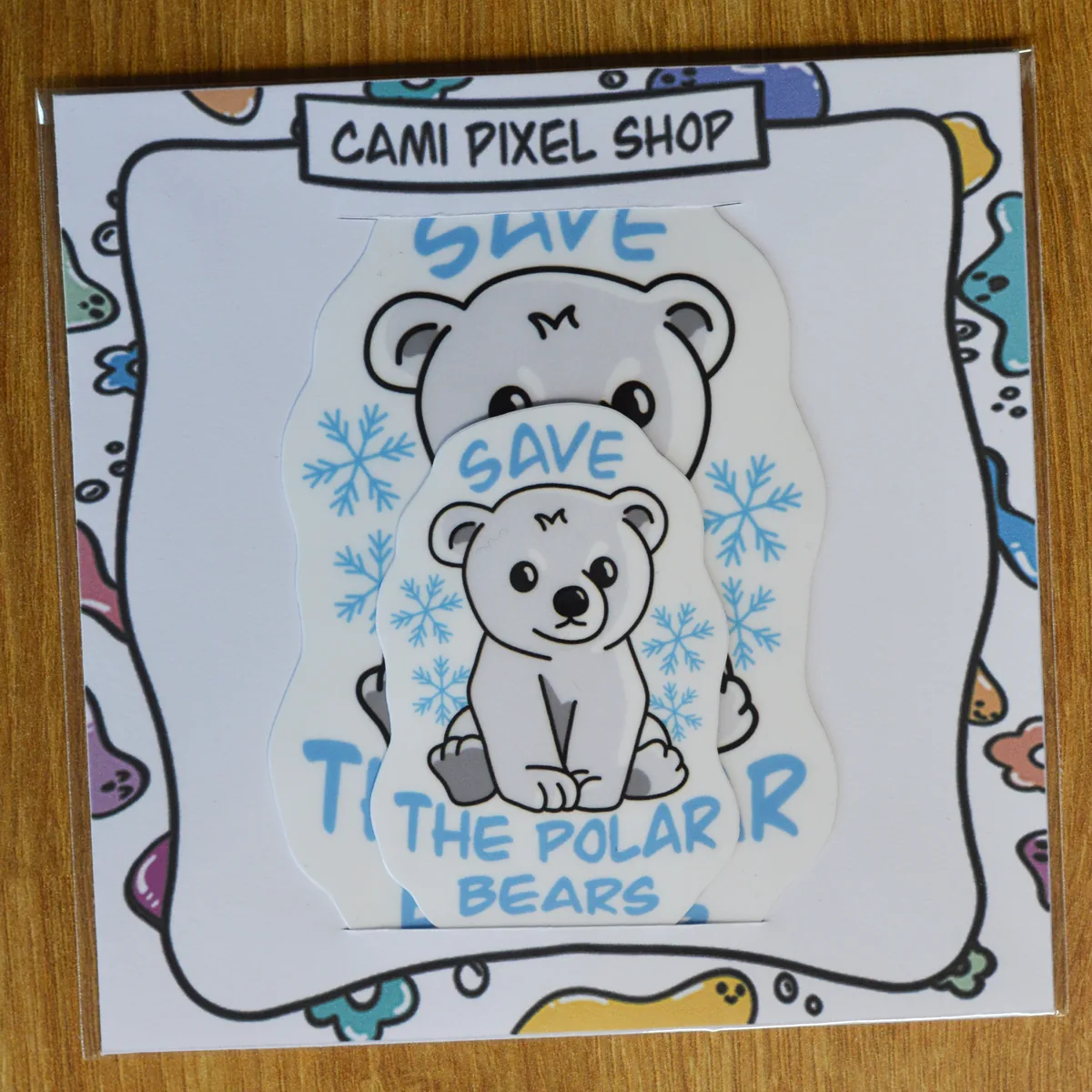 Save the polar bears stickers stickers
