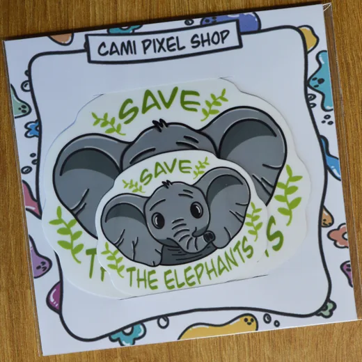 Save the elephants stickers stickers