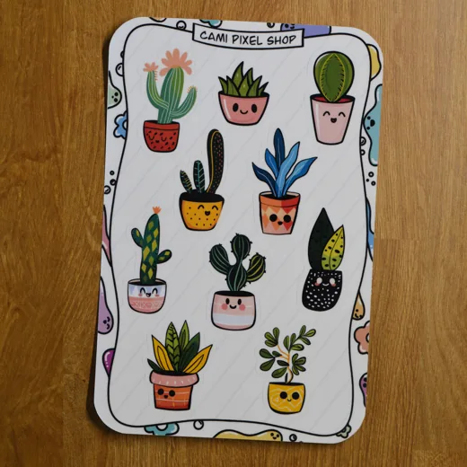 Plant sticker sheet 3 stickers