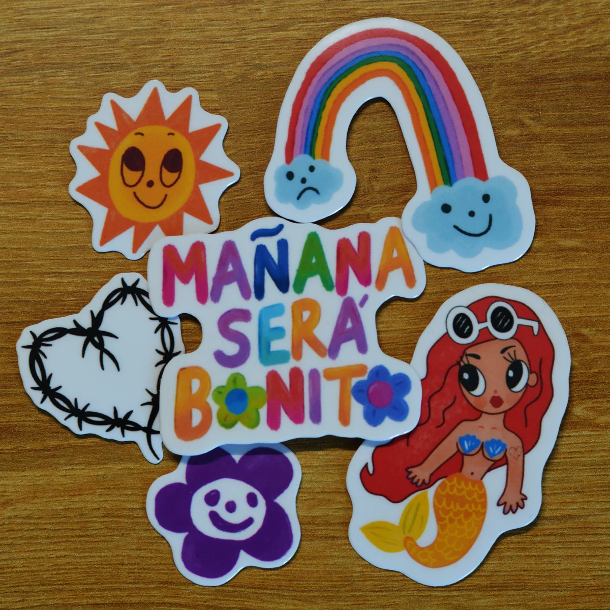 Rainbow and mermaid sticker pack stickers