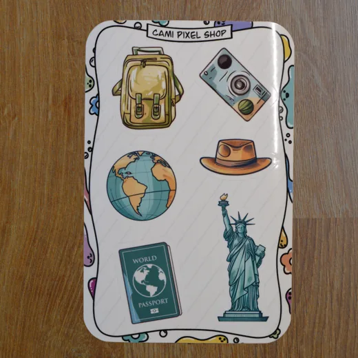Travel sticker sheet 5 stickers